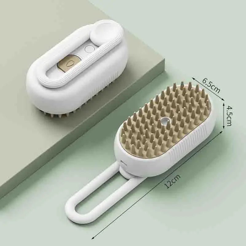 Smart Pet Grooming Brush with USB Spray – Hair Removal & Massage