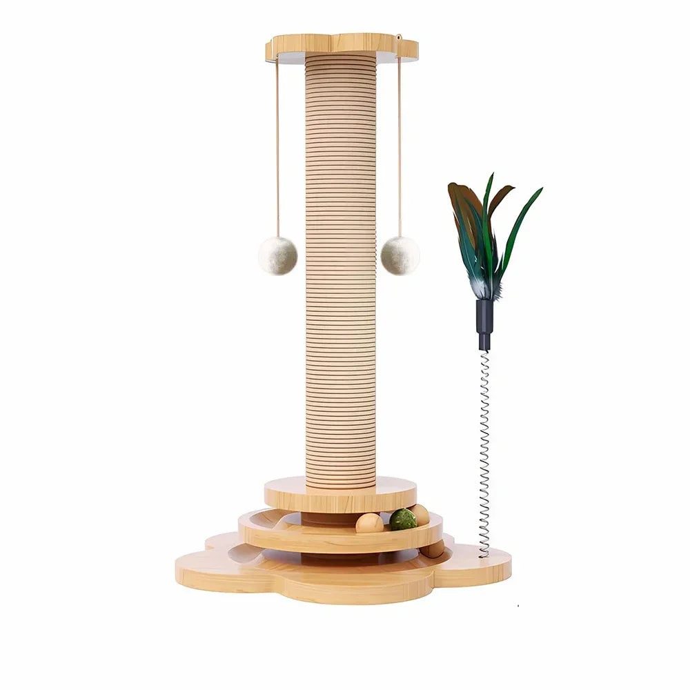 Cat Turntable Toy with Scratching Post