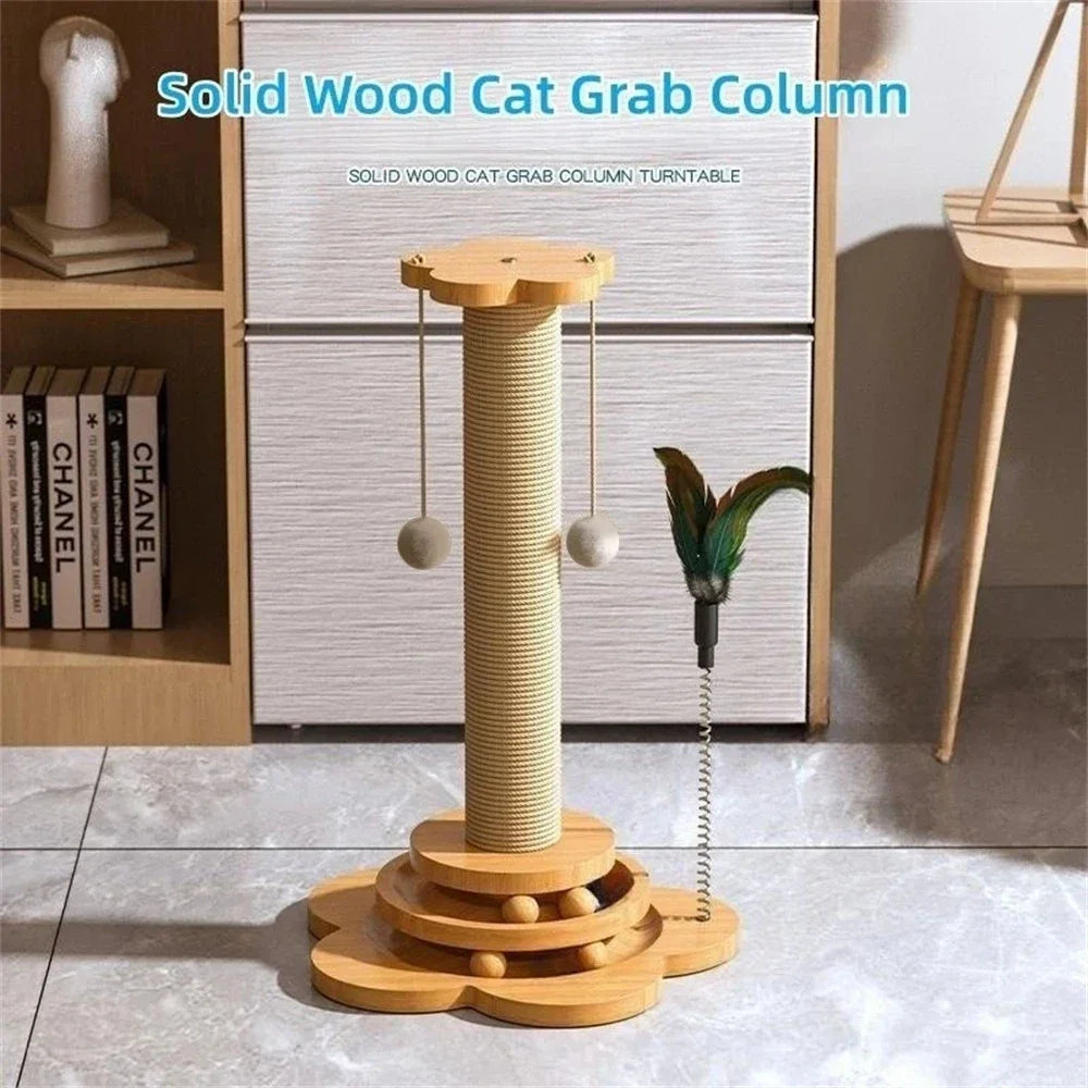 Cat Turntable Toy with Scratching Post